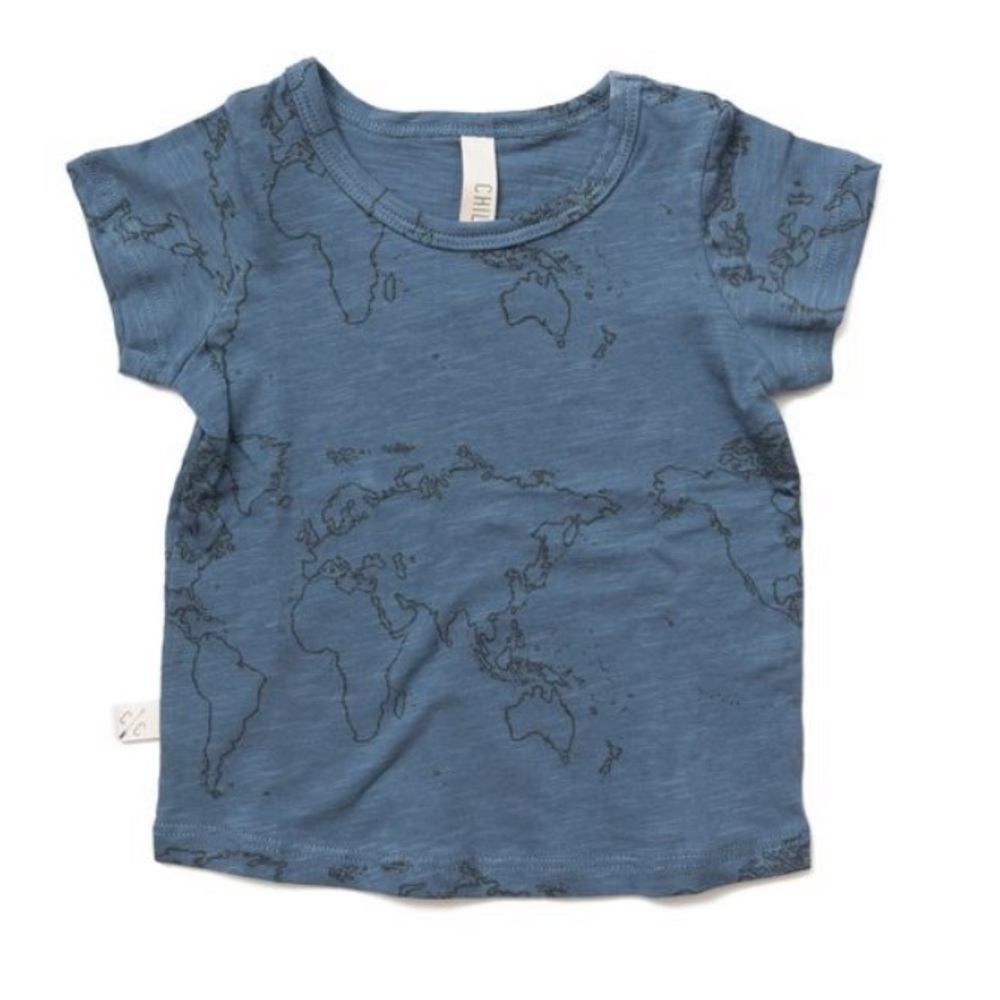 Childhoods clothing maps shirt blue